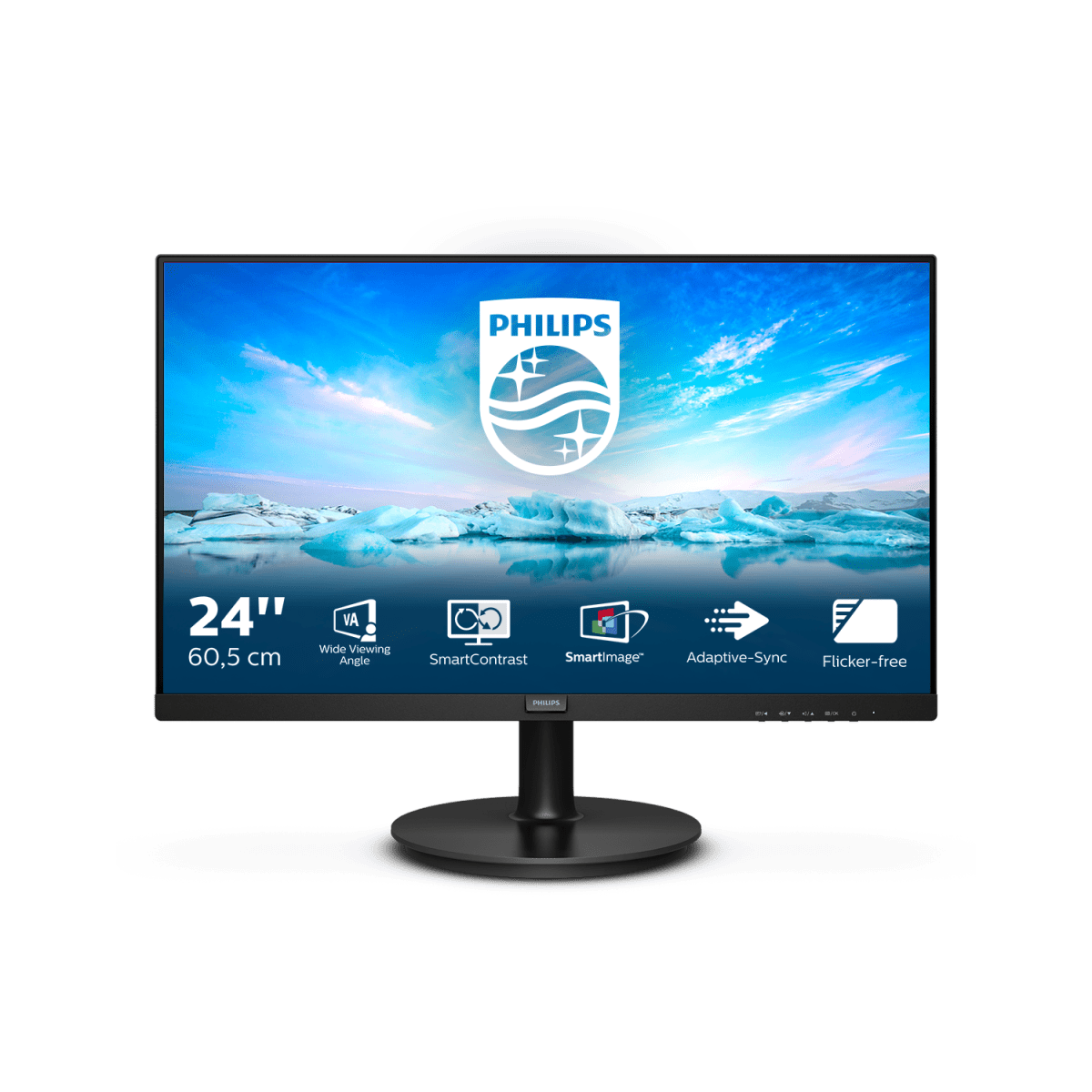 Монитор LCD 23.8'' 16:9 1920х1080(FHD) VA, nonGLARE, 75 Hz, 250 cd/m2, H178°/V178°, 3000:1, 16.7M, 4ms, VGA, HDMI, DP, Tilt, Speakers, Black